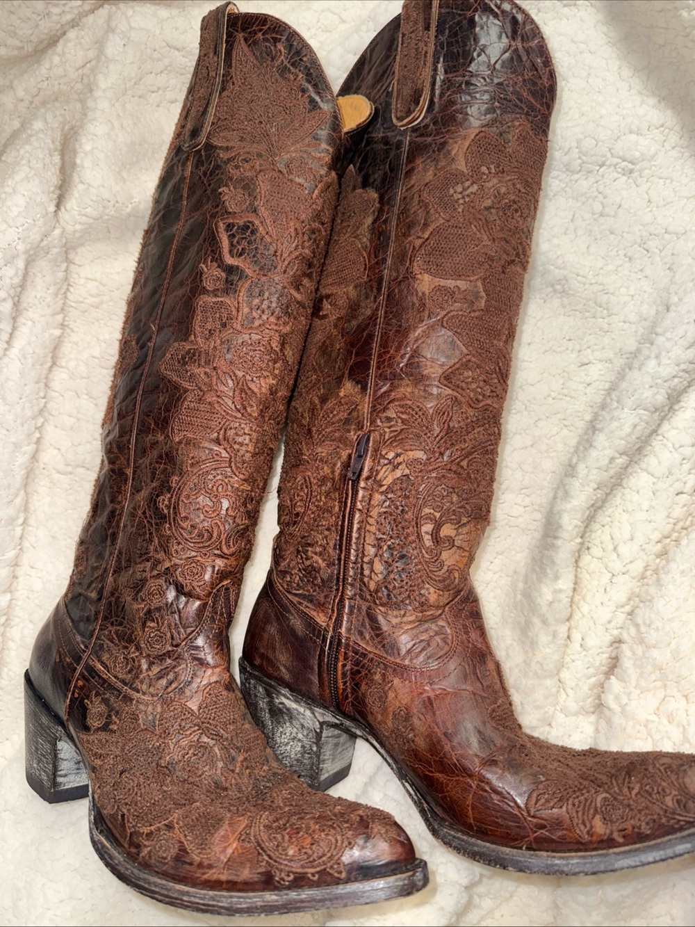Old Gringo Brown Embroidered Leather Cowgirl Boots size 9.5